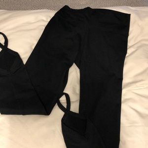 Fabletics Black workout pants with foot holes